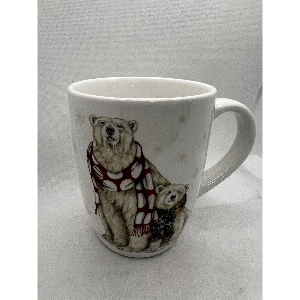 Williams Sonoma Artic Animal Polar Bear Coffee Mug Christmas Winter Theme